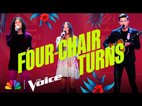 The Best Four-Chair Turn Blind Auditions | NBCs The Voice 2022 thumbnail from The Voice