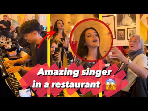 I was playing playing TITANIC in a restaurant when suddenly an AMAZING SINGER starts to sing!! 😍😱 thumbnail from Van