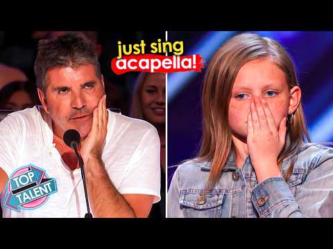 Shes 12. She Sings Aretha Franklin… Until Simon TELLS Her to Do It Acapella! 😳 thumbnail from Top Talent